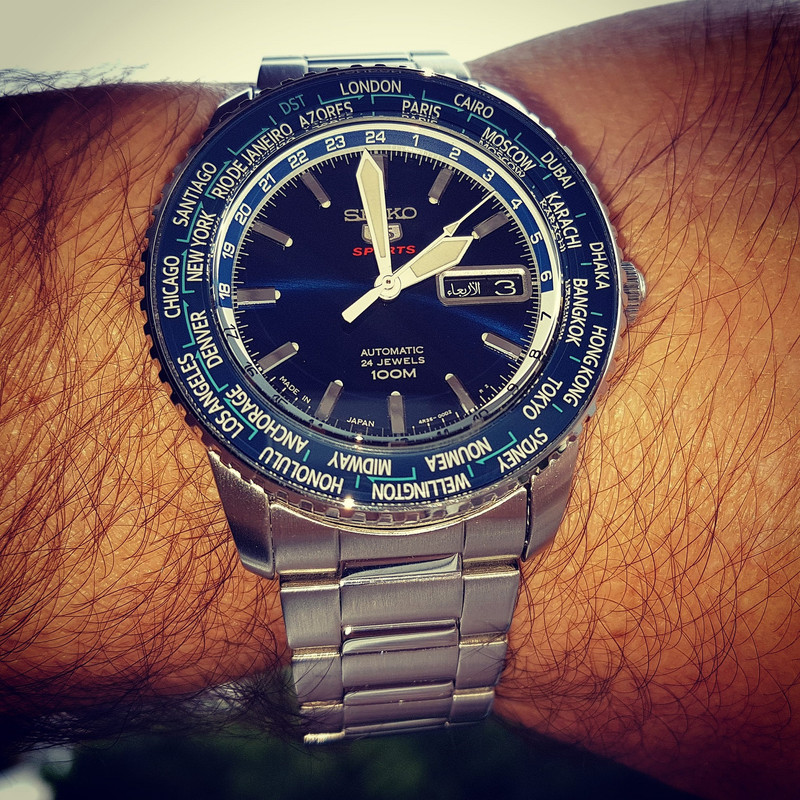 Seiko 5 Sports SRP125 World Time Cal. 4R36 Auto 100M (2)