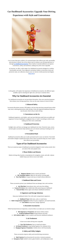 Car Dashboard Accessories