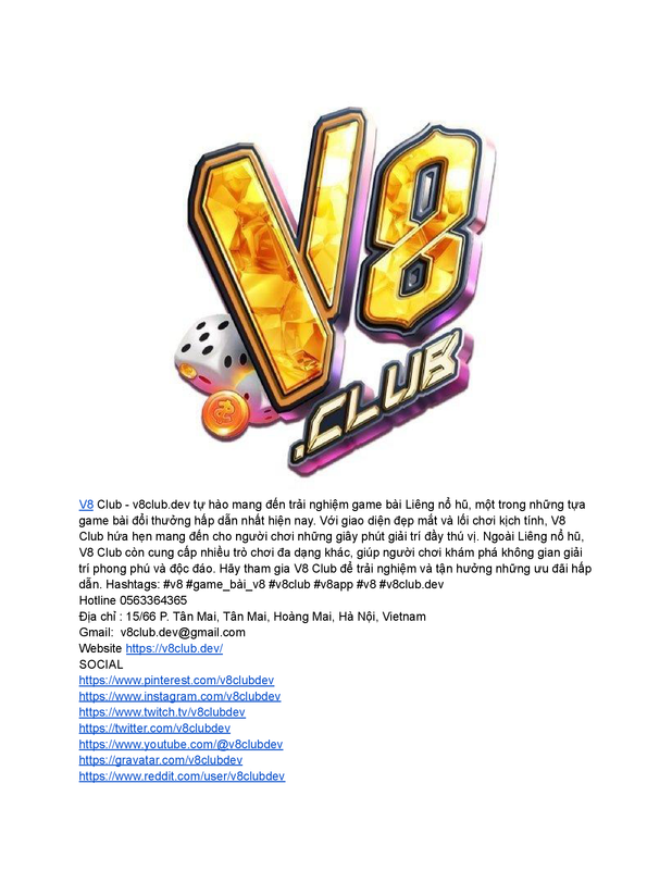 V8club - Cổng Game Bài Đổi thưởng _v8club.dev