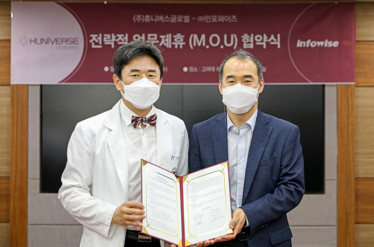 이휘정 인포와이즈 대표(좌), 이상헌 휴니버스 대표(우) - 고려대학교 제공