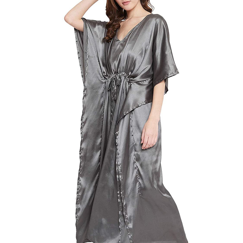 Women Satin Silk Nightdress Lingerie Sleepwear Nightgown Maxi Robe Loungewear - Picture 30 of 125