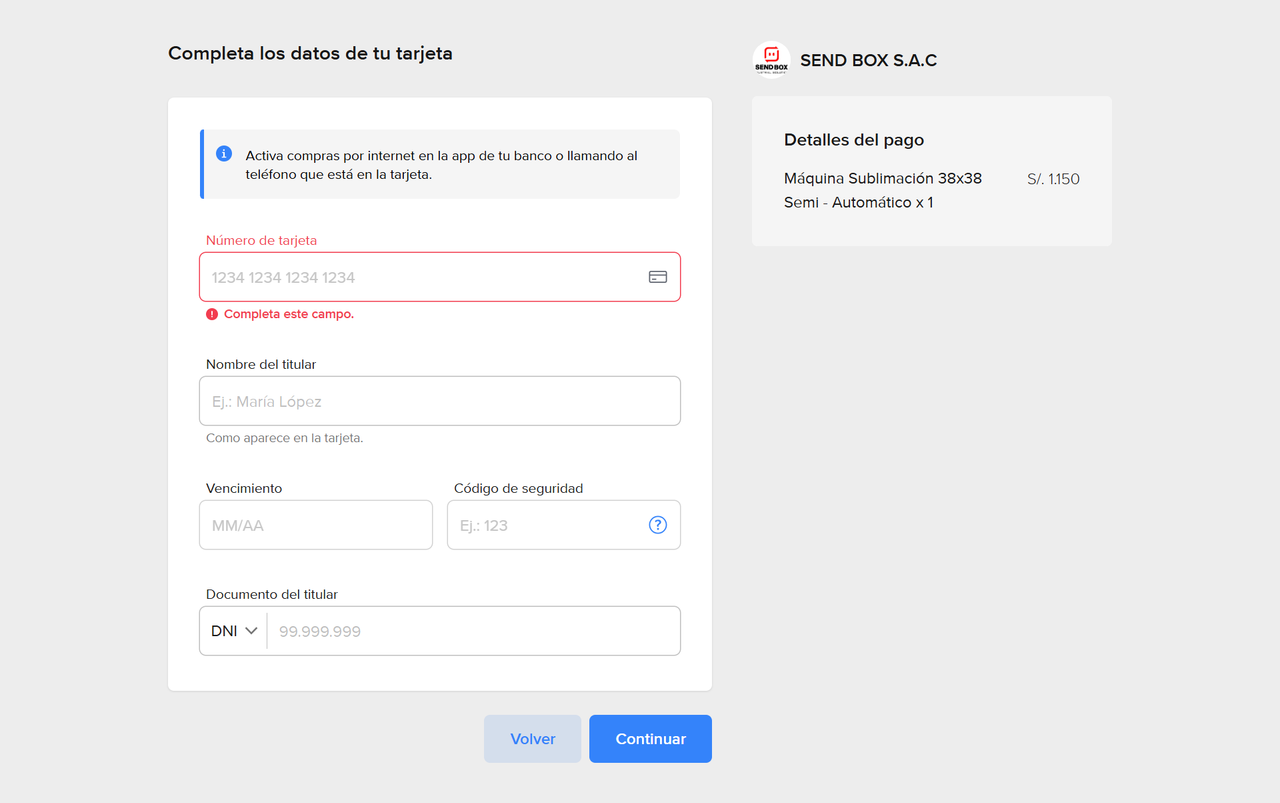 screencapture mercadopago pe checkout v1 payment redirect ff10e18e 55ca 4f10 b1c5 4476a782e557 card