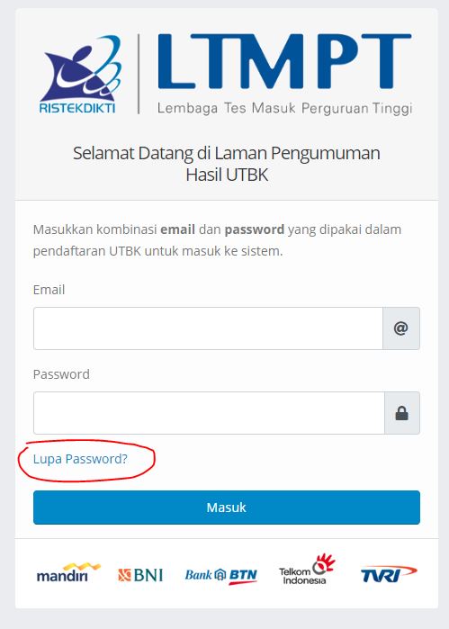 Jika lupa password