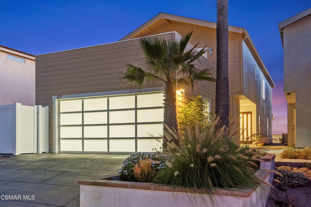 Exterior garage and home entrance at 109 Ocean Drive, Oxnard, California