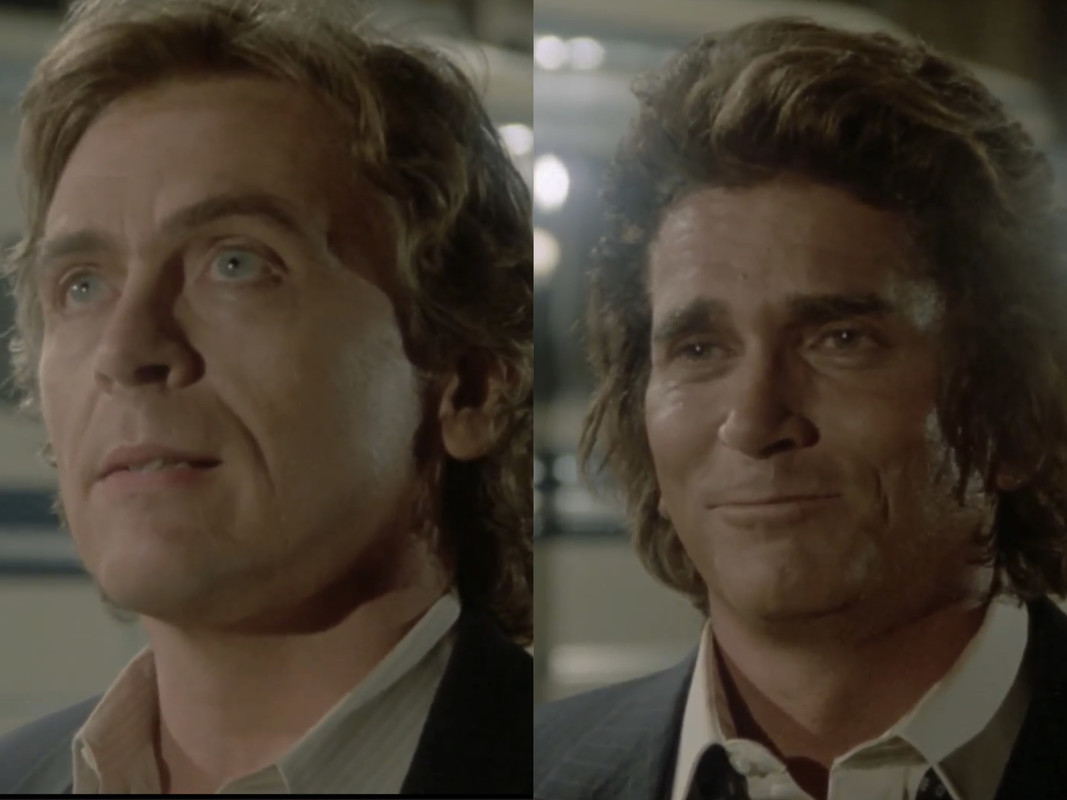 Actors Daniel Davis, Michael Landon in Highway To Heaven