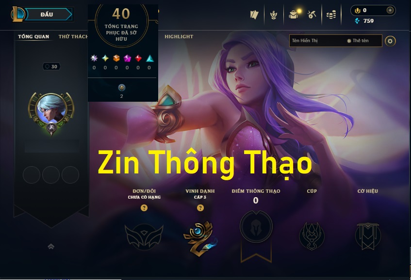 Acc LMHT # - Không Khung