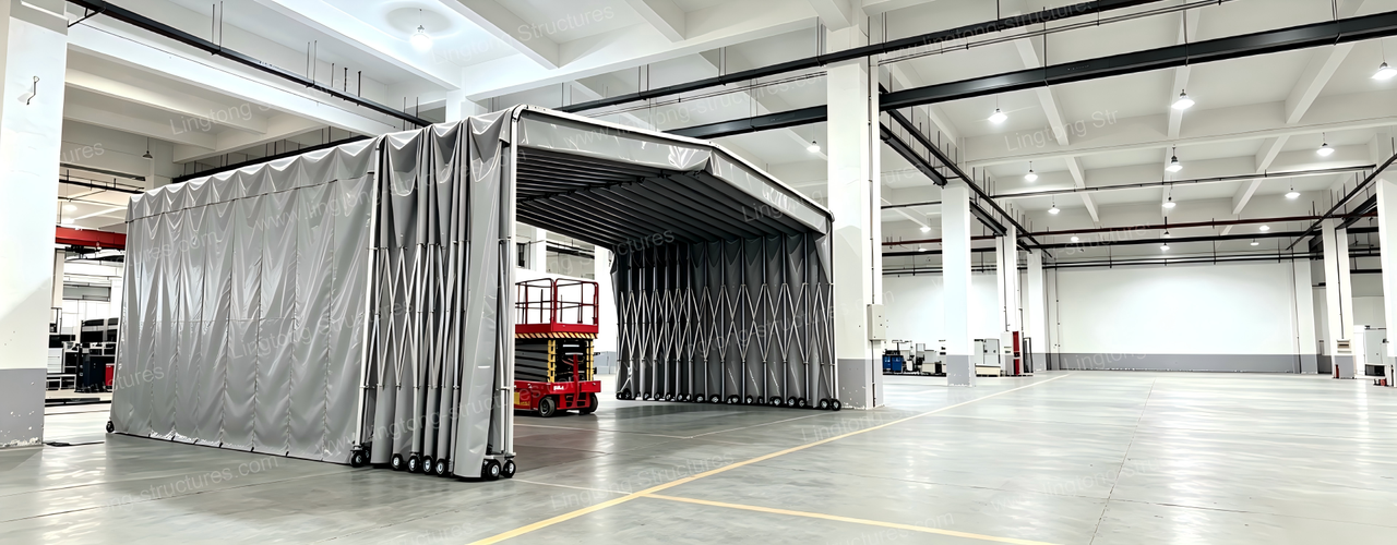 Retractable telescopic tent expanded outdoor with casters for mobility