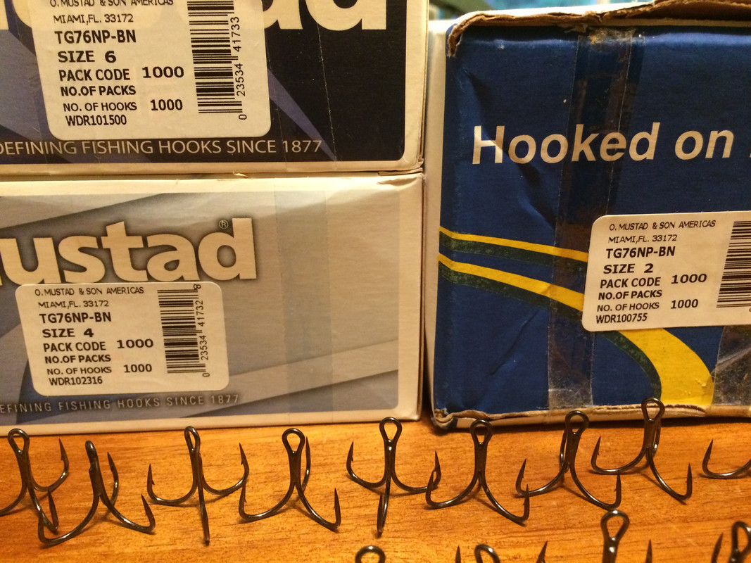 MUSTAD KVD ELITE TRIPLE GRIP TREBLE HOOKS. SIZE 1/2/4/6 HOOKS (50) per pack