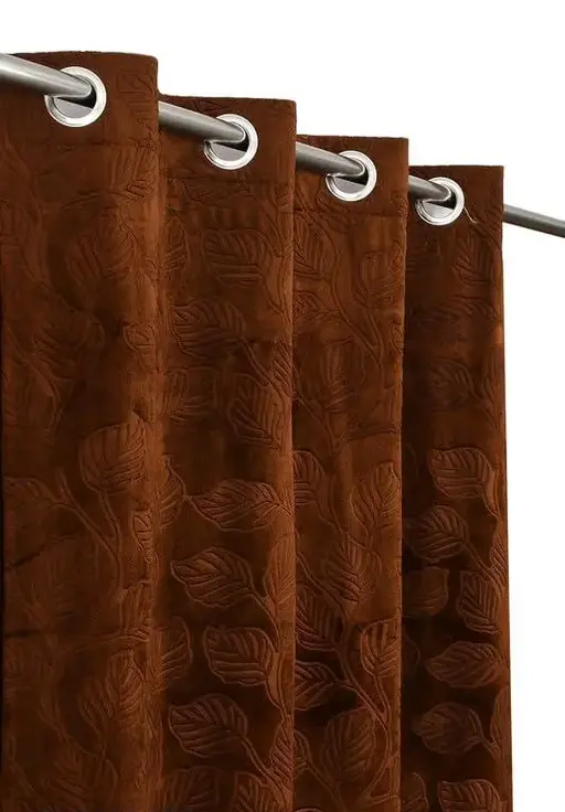 LEAF VELVET CURTAINS SET OF 1 Color 1 (R705)