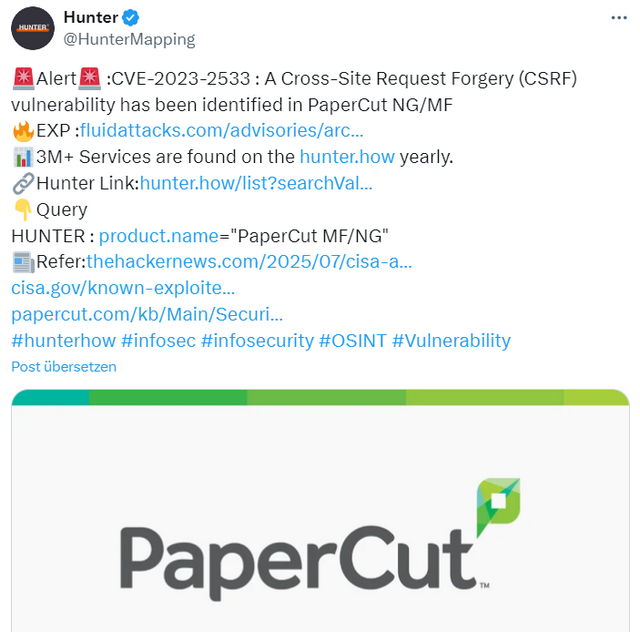 Papercut-Schwachstelle