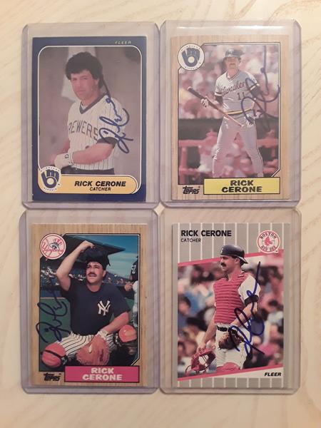 MLB Rick Cerone Autographed Cards After 4th Success