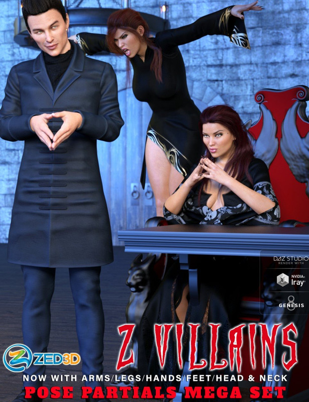 z villains pose mega set 00 main daz3d