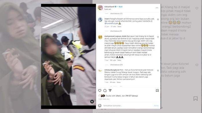 Video terduga pelaku copet di Masjid Raya Al-Jabbar yang disoroti oleh Gubernur Jawa Barat, Ridwan Kamil.