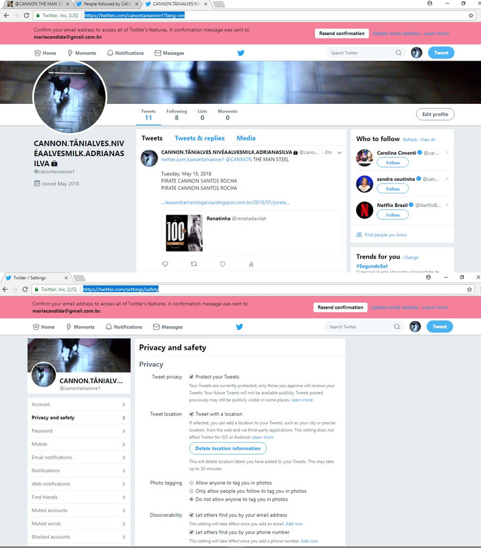 conf. twitter padrão oficial