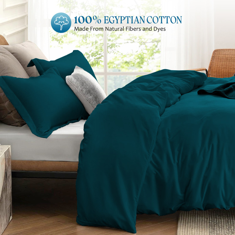 Picture of 1000 TC 100% Egyptian Cotton 1-Pc  Duvet Cover Zipper Closur Ultra Soft Durable and Fade Resistant Color Teal Solid size Twin/Twin Xl