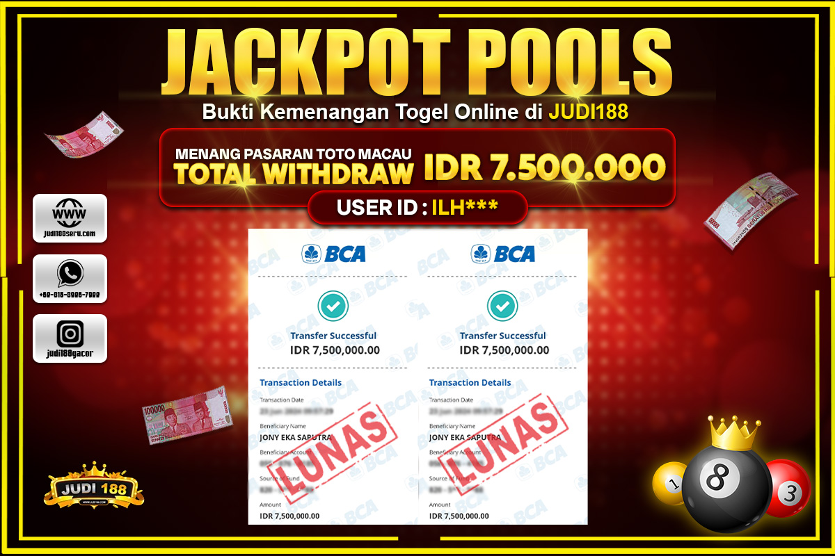 JUDI188 JACKPOT TOGEL PASARAN KING KONG 4D Rp.7.500.000,- SUDAH DIBAYARKAN!