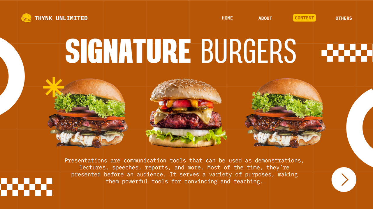 Red and White Modern Burger Presentation