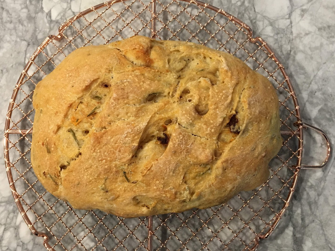 Roasted Garlic, Rosemary and Sundried Tomato No Knead Bread The Canuck Foodies Recipes