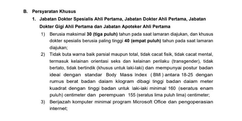 Diskriminasi seleksi CPNS 2019.