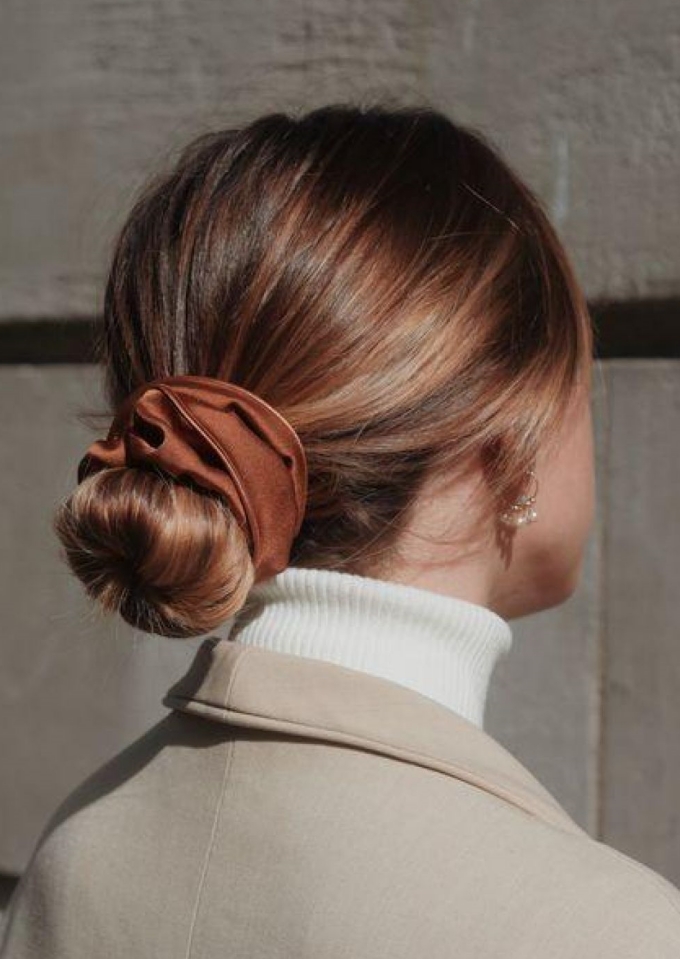 Caramel highlights on Turban Hairstyle