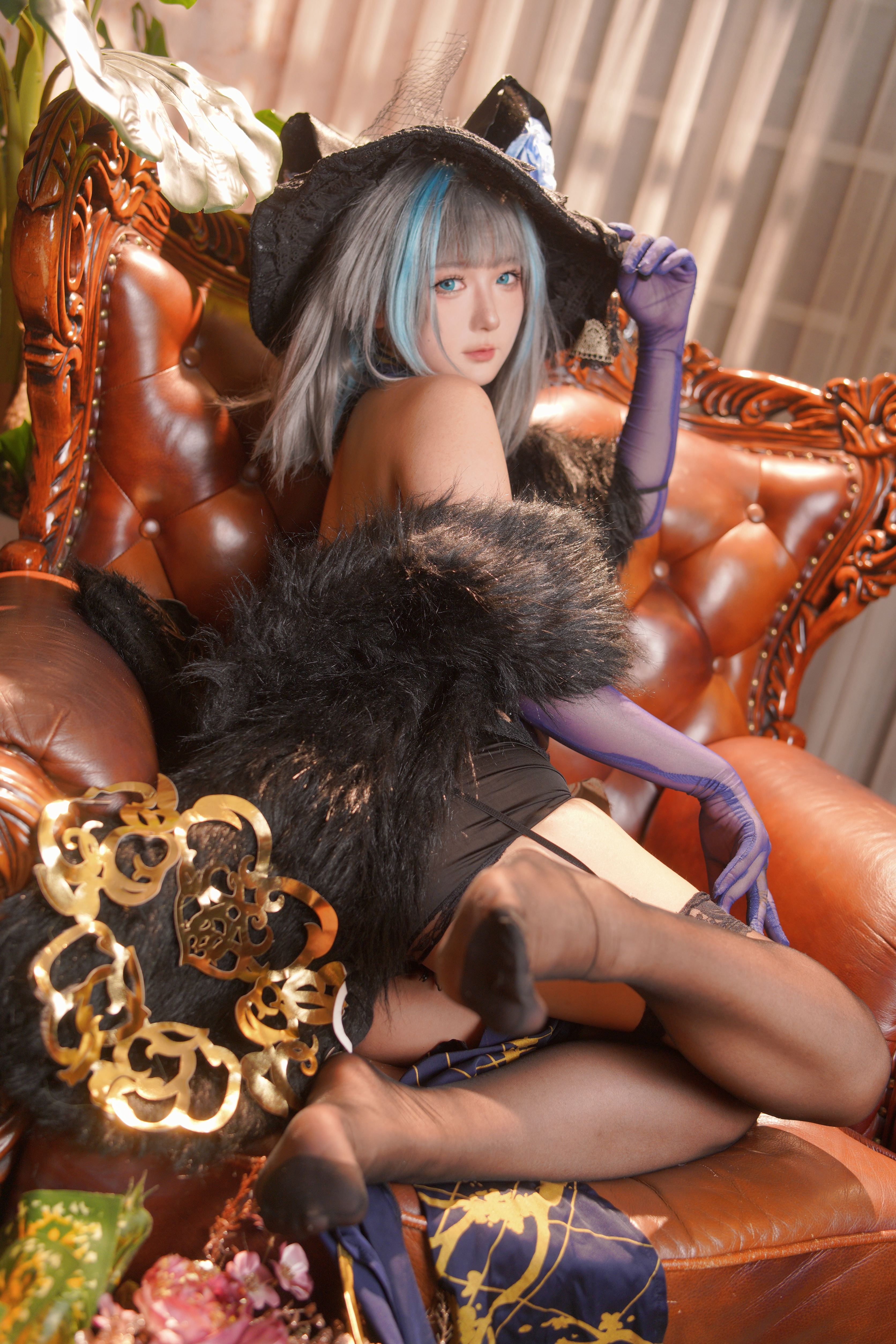 喜欢爱理吗COS二次元写真：柴郡旗袍高清图集（36P-453.8M）插图8