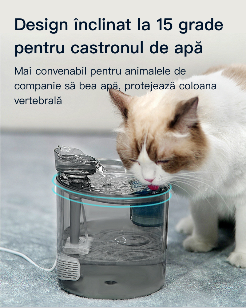 Автоматичен диспенсър за вода тип фонтан, пречистване на вода, ултра-безшумен, 2,2 л, USB щепсел адаптер, кучета: