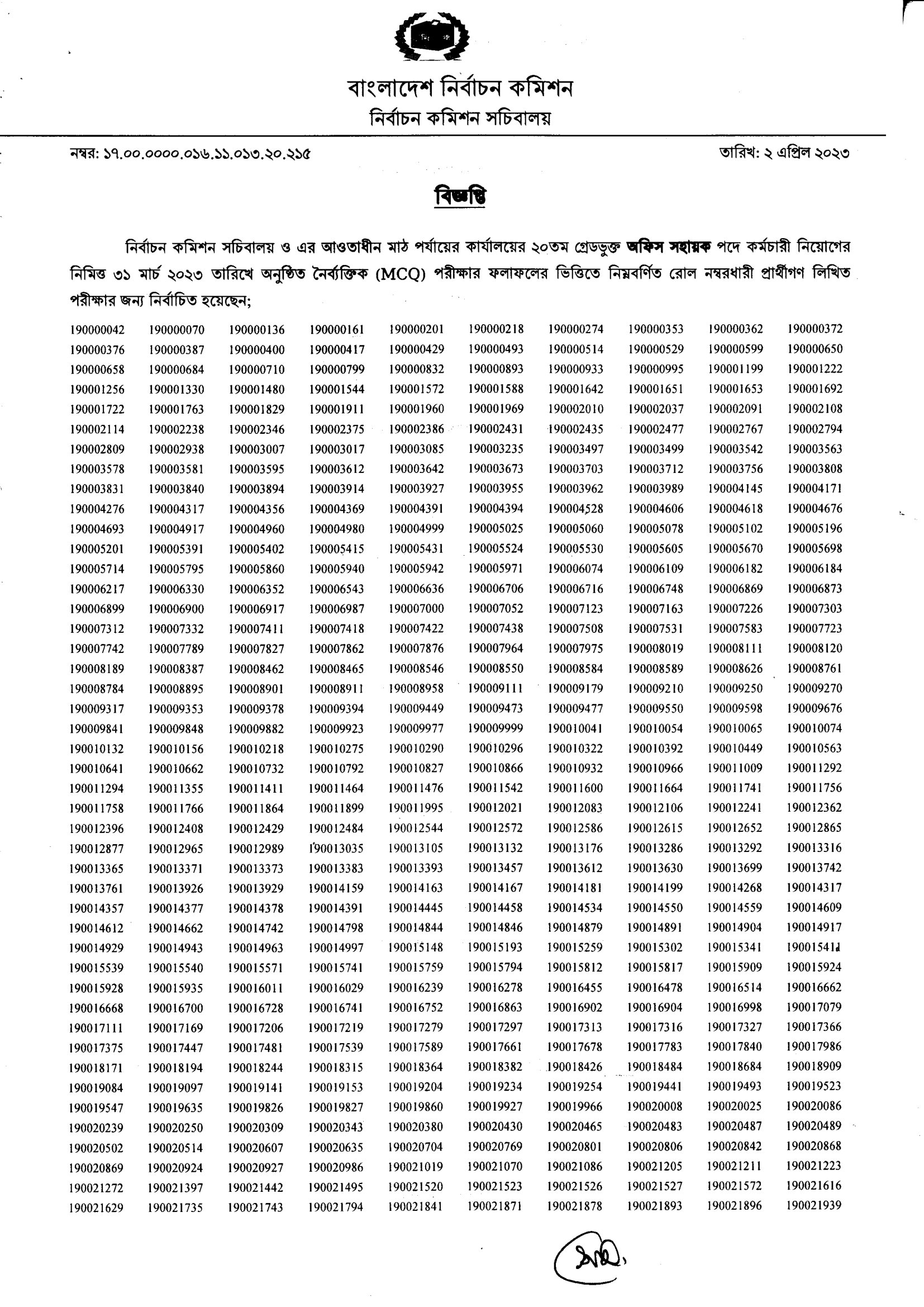 ECS Exam Result 2024 নির্বাচন কমিশনের নিয়োগ রেজাল্ট দেখুন