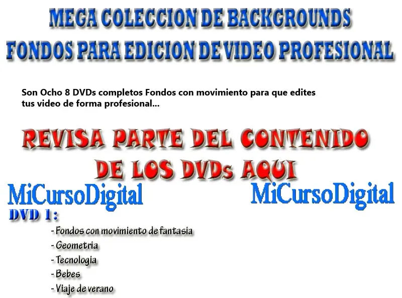 Transciones Lienzos Movimiento Para Edición  Video Profesional   8 Fondos Animados Backgrounds Hd dvds