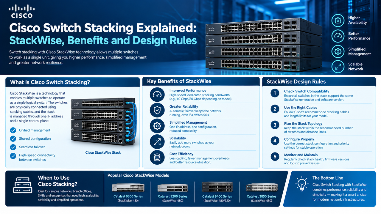 Cisco Switch Stacking Explained Stack Wise Benefits and Design Rules