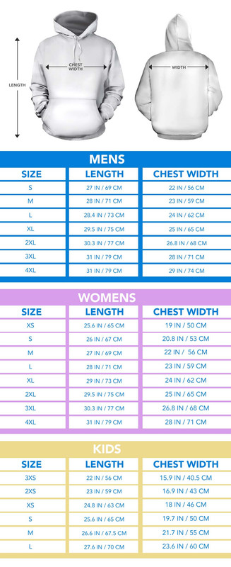 AOP Sprint Car Racing Racing hoodie sizing chart