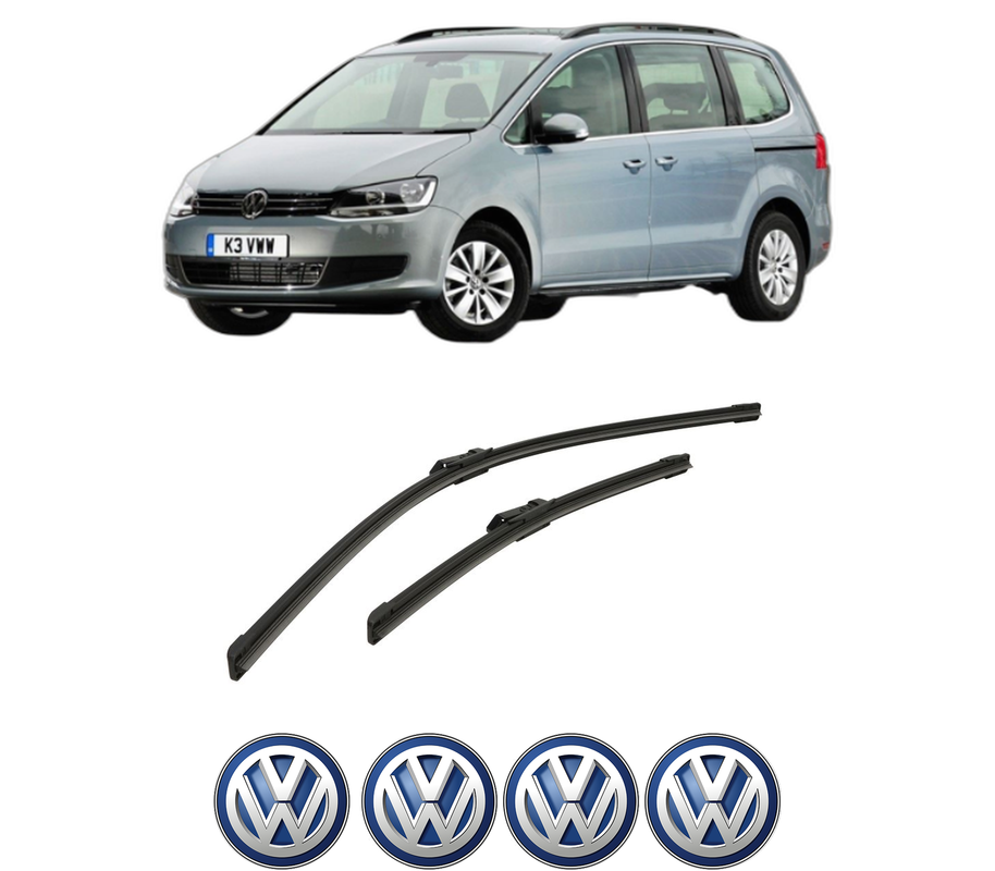 Set stergatoare auto Volkswagen SHARAN VAN (7N1, 7N2) din 2010-2015, pentru parbriz auto, 2 bucati, Bosch Aerotwin, din cauciuc siliconat rezistent, 4 Stickere Auto Volkswagen