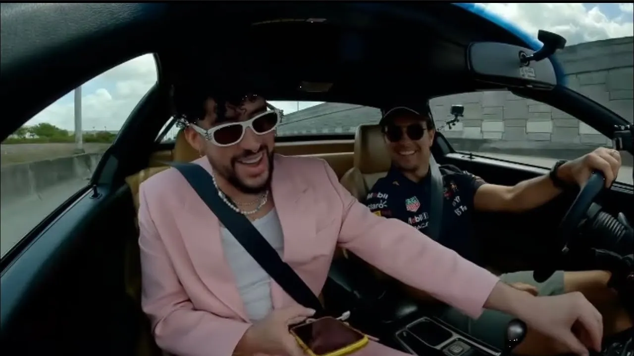 El video que demostraría que Bad Bunny no se burló de Checo Pérez en 'Mónaco'