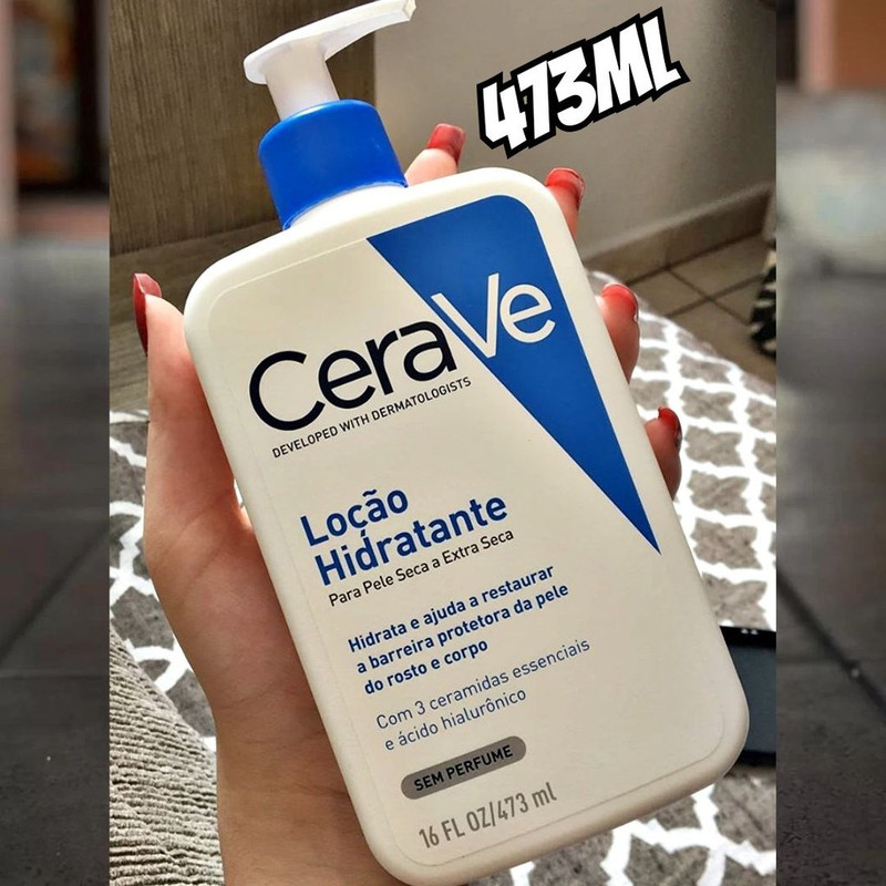 CeraVe, Loção Hidratante Corporal, com textura Fluida e Ácido Hialurônico, 473ml