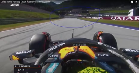 screenshot from Landos pole lap with the billboard in question
