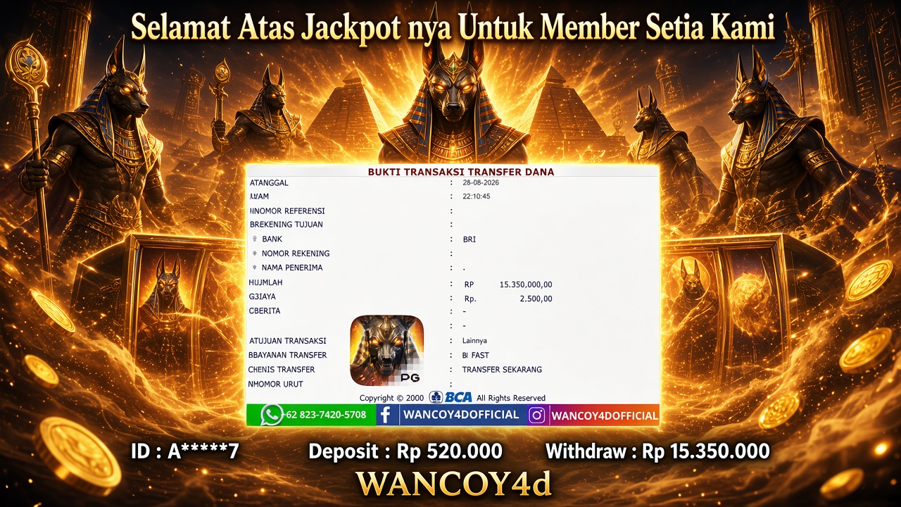 WANCOY4D Anubis Wraith PG SOFT RP.15.350.000 -LUNAS