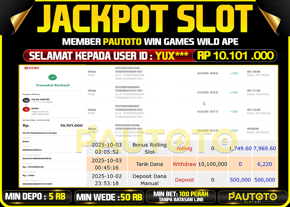 BUKTI JACKPOT LUNAS PAUTOTO