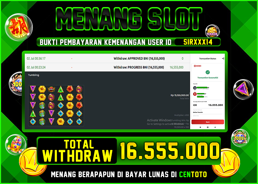 BUKTI JACKPOT LUNAS CENTOTO