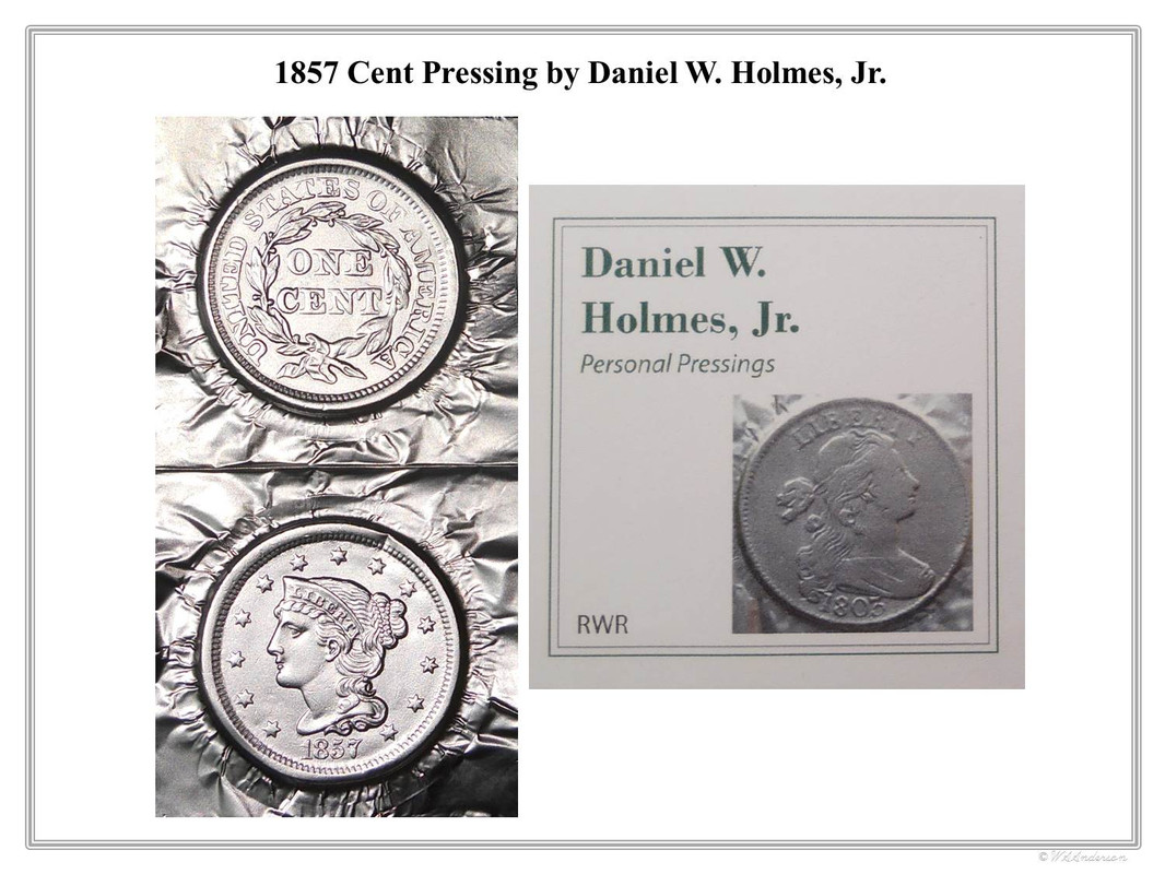 1857 1C Holmes Pressing