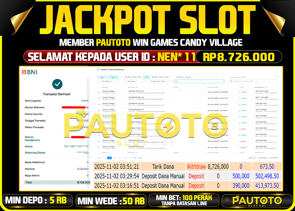 BUKTI JACKPOT LUNAS PAUTOTO