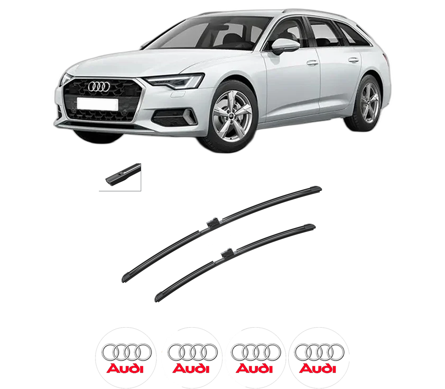 Set stergatoare auto AUDI A6 C8 (4A2) din 2018-2021, pentru parbriz auto, 2 bucati, Bosch Aerotwin, din cauciuc siliconat rezistent, 4 Stickere Auto AUDI