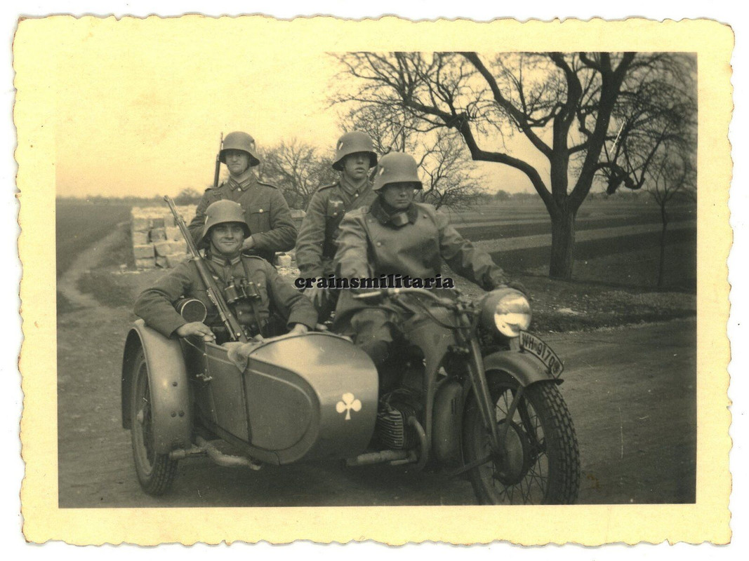 Orig. Foto Zündapp Kradmelder m. Wappen in RASTATT Murg Rheinland Besetzung 1936