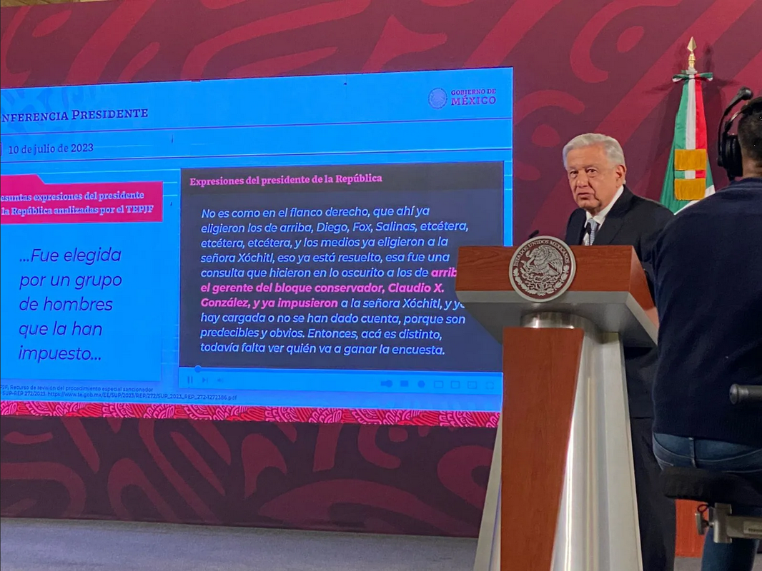 El presidente omite hablar de Xóchitl Gálvez y se queja de resolutivos del TEPJF
