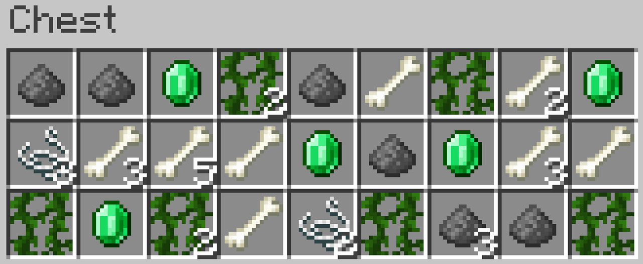 the op loot in the center of the dungeon containing diamonds, emeralds and enchanted golden apples