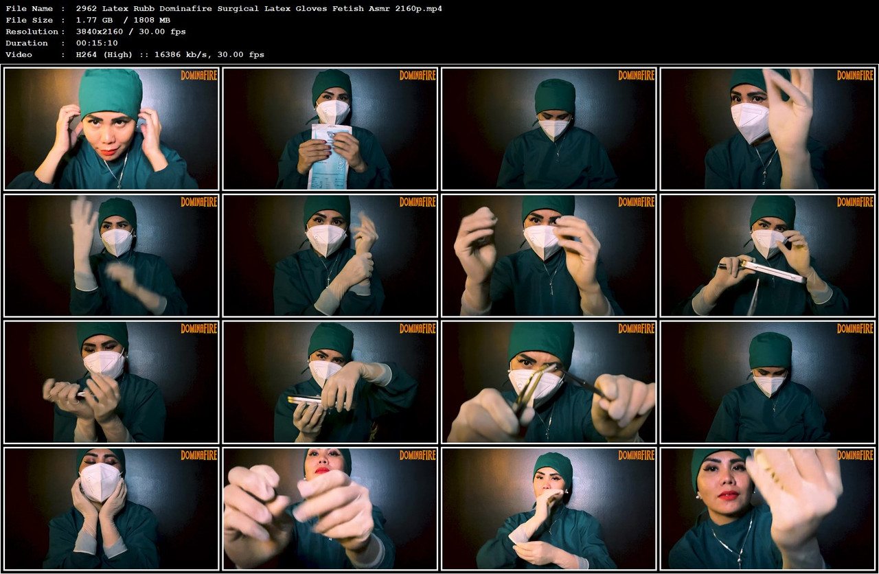2962 Latex Rubb Dominafire Surgical Latex Gloves Fetish Asmr 2160p mp4