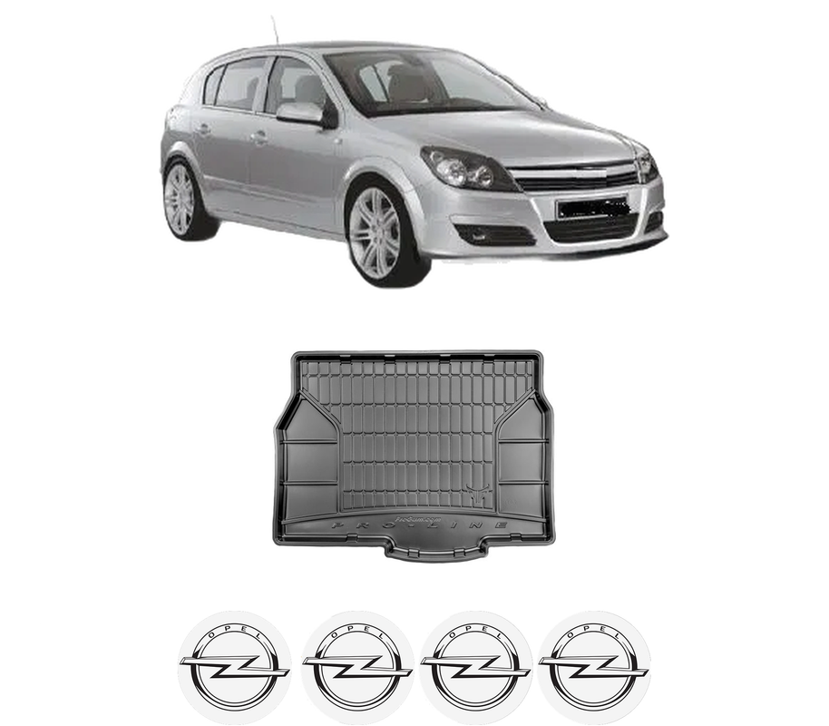 Tavita Portbagaj OPEL ASTRA H (A04) din 2004-2014, Protectie Portbagaj Auto, 4x Stickere auto cu OPEL