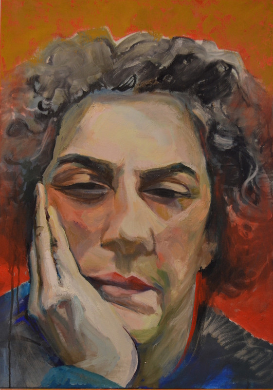 30.Συνηθισμένη στάση, 2018, 50 Χ 70εκ., λάδι σε μουσαμά