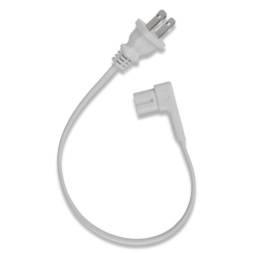 Cable de corriente corto Flexson en color blanco.