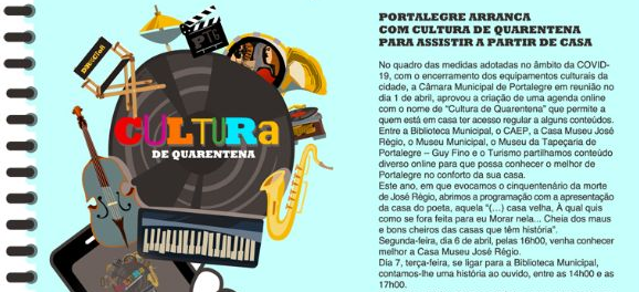 PORTALEGRE LANÇA CULTURA DE QUARENTENA