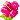Pixel art of a flower with a leaf to its right side