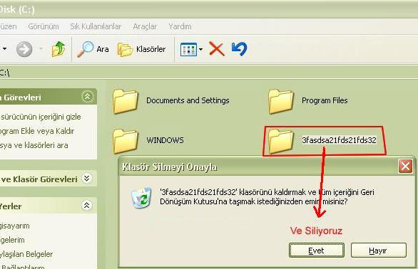 Silinemeyen Dosya veya Klasörleri Silme (Windows)